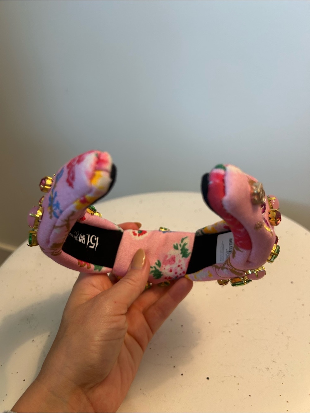 Brianna Cannon Kentucky Oaks Laura Ashley Ashfield Pink Floral Crystal Headband - Picture 6 of 8